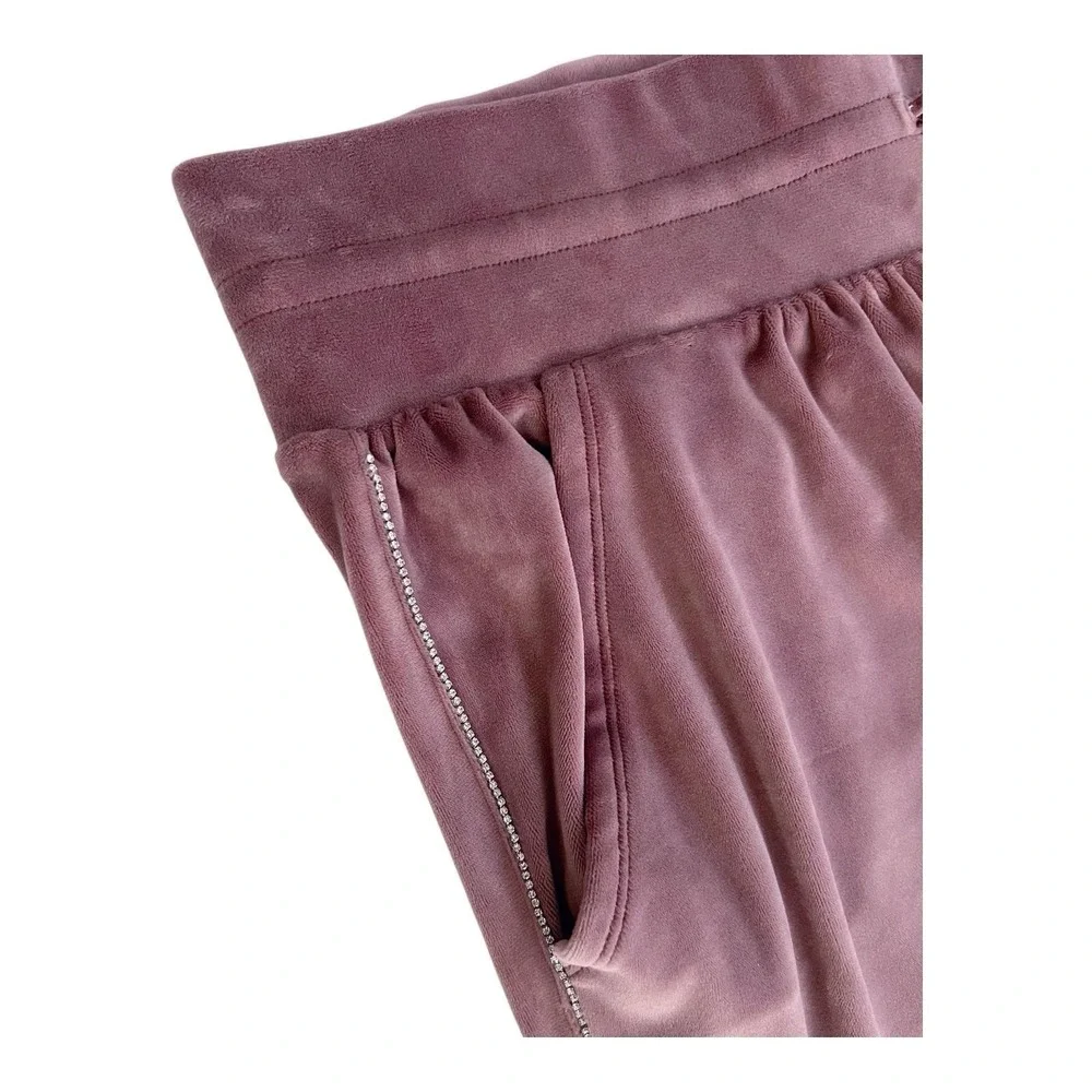 VICTORIA'S SECRET Track Suit Pink Velour Rhinestone Hoodie‎ Joggers Athleisure